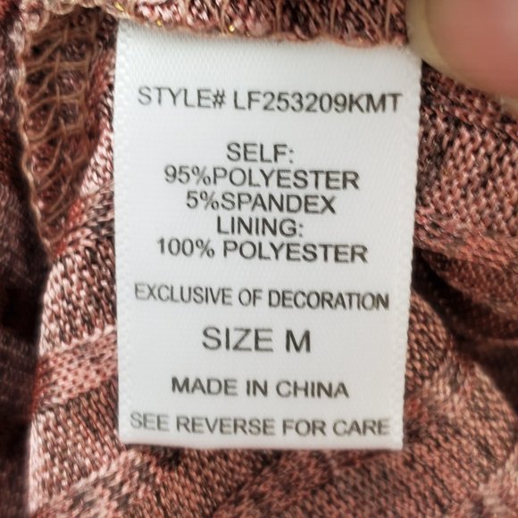 Ophelia Roe Pink Brown Shimmery Gold A-Line Pullover Dress NEW NWT Size M - Picture 12 of 13